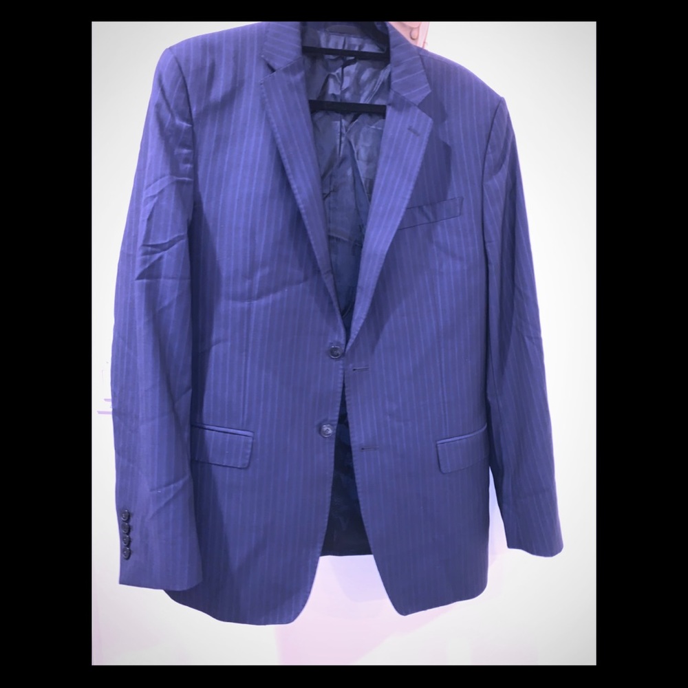 Versace Collection 2 Piece Blue Pinstripe Suit